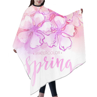 Personality  Watercolor Spring Flower Background. Vector Illustration Hair Cutting Cape