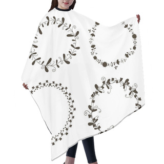 Personality  Doodle Wreath Black And White Hair Cutting Cape