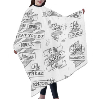 Personality  Ribbons Vintage Lettering Hair Cutting Cape