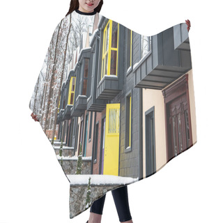 Personality  Fancy Buildings Near Trees In Cold Winter Hair Cutting Cape