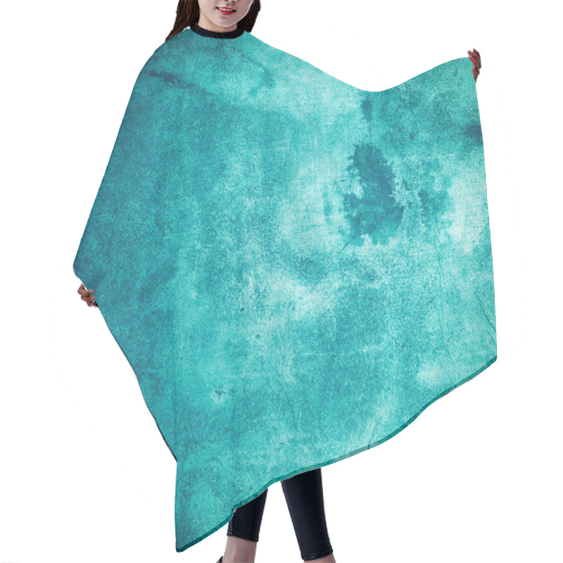 Personality  Turquoise grunge background or texture hair cutting cape