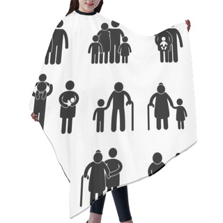 Personality  Happy Family Icon Sign Symbol Hair Cutting Cape