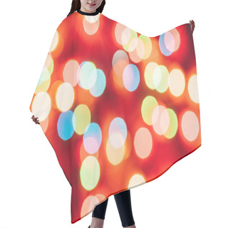Personality  Christmas Background With Colourful Bokeh And Bright Lights  Hair Cutting Cape