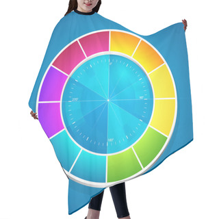 Personality  Vector Illustration Of A Color Wheel. Hair Cutting Cape