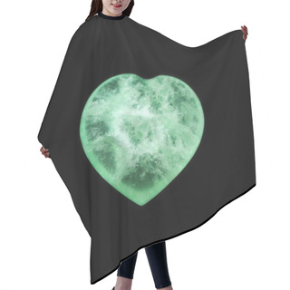 Personality  Green Fluorite Heart On Black Background  Hair Cutting Cape