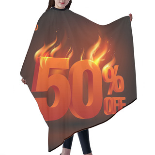Personality  Fiery 50 Percent Off, Sale Background. Hair Cutting Cape