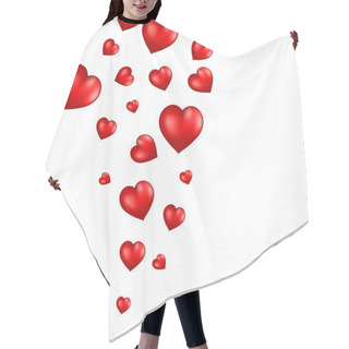 Personality  Abstract Flying Red Hearts Background Hair Cutting Cape