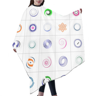 Personality  Design Elements Set. Abstract Color Icons.  Hair Cutting Cape