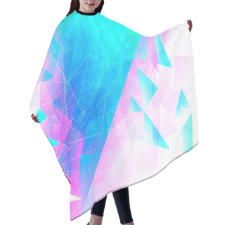 Personality  Bright Abstract Triangles Blue Background. Hair Cutting Cape