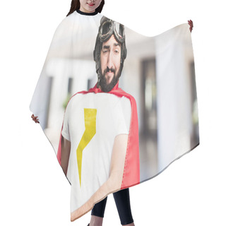 Personality  Young Super Hero Facing To A Challenge Hair Cutting Cape