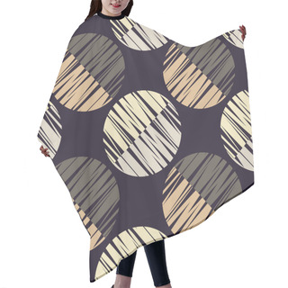 Personality  Seamless Geometric Pattern. Half Circles Background. Scribble Texture. Textile Rapport. Hair Cutting Cape