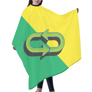 Personality  Arrow Loop Green And Yellow Modern 3d Vector Icon Logo Hair Cutting Cape