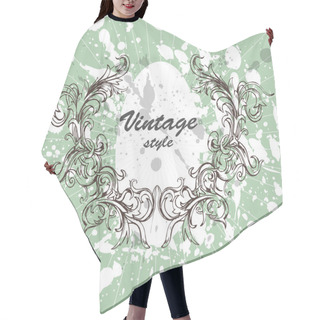 Personality  Vector Vintage Background. Vector Illustration. Hair Cutting Cape