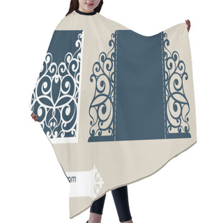 Personality  Template Greeting Card With Openwork Pattern Hair Cutting Cape