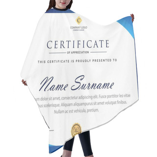 Personality  Modern Certificate Design With Modern Touch. Hair Cutting Cape