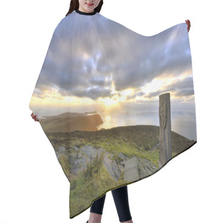 Personality  Panorama - South Of The Isle Of Man With Celtic Cross Hair Cutting Cape