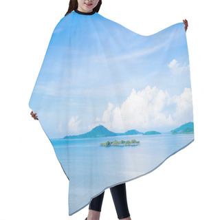 Personality  Island In Blue Sea And Sky At Beauty Day Light Hair Cutting Cape