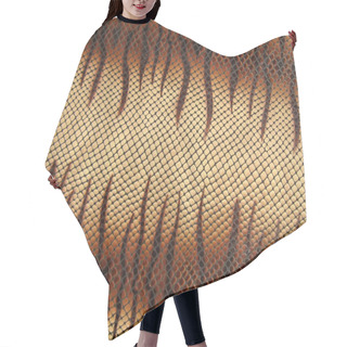 Personality  Closeup Snakeskin Texture, Danger Leather Skin Concept. Hair Cutting Cape