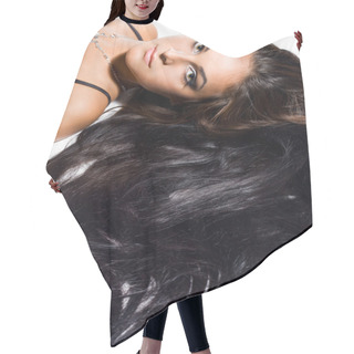 Personality  Woman With Long Hair Hair Cutting Cape