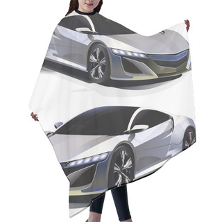 Personality  Sport Car. Vector Illustration. Hair Cutting Cape
