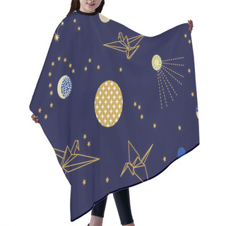 Personality  Fantasy Origami Flying In The Dark Sky.   Hair Cutting Cape