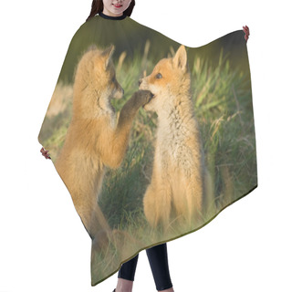 Personality  Brother Red Fox Hair Cutting Cape
