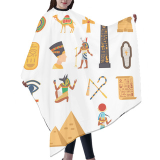 Personality  Egypt Touristic Icons Set  Hair Cutting Cape