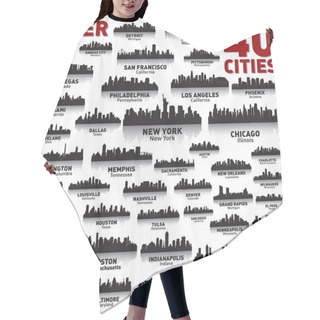 Personality  Incredible City Skyline Set. United States Of America. Hair Cutting Cape