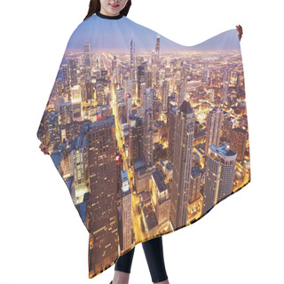 Personality  Aerial View Of Chicago Downtown Hair Cutting Cape