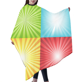 Personality  Bright Sunburst Background With Beams And Stars Hair Cutting Cape