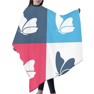 Personality  Big Wing Butterfly Blue And Red Four Color Minimal Icon Set Hair Cutting Cape