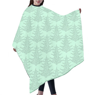 Personality  Seamless Pattern. EPS 10 Vector Illustration. Used For Printing, Websites, Design, Ukrasheniayya, Interior, Fabrics, Etc. Christmas Theme. Tree From Snowflakes On A Green Background Hair Cutting Cape