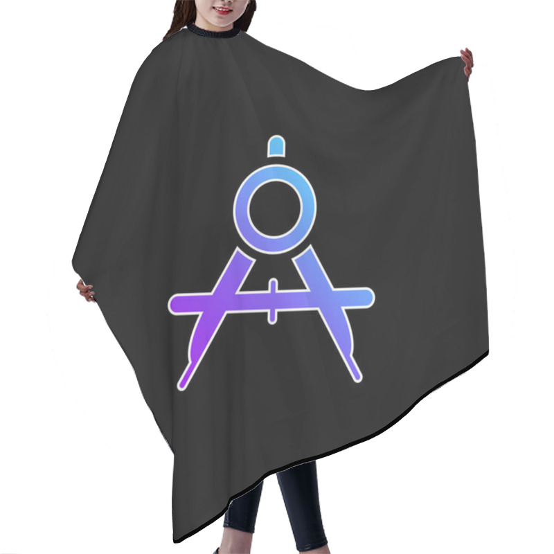 Personality  Big Compass Open Blue Gradient Vector Icon Hair Cutting Cape