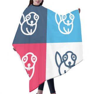 Personality  Beaver Blue And Red Four Color Minimal Icon Set Hair Cutting Cape