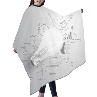 Personality  Light Bulb With Drawing Business Success Strategy Plan Idea Hair Cutting Cape
