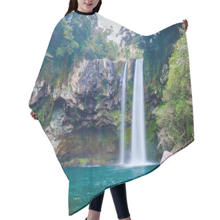 Personality  Cheonjiyeon Waterfall Falls One Of Tourist Attractions Of Jeju Island, South Korea Hair Cutting Cape
