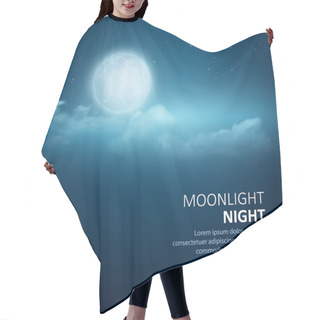 Personality  Night Vector Background, Moon, Clouds And Shining Stars On Dark Blue Sky Hair Cutting Cape
