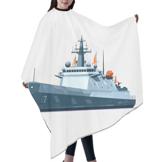 Personality  War Ship Vector Illustration Isolated Hair Cutting Cape
