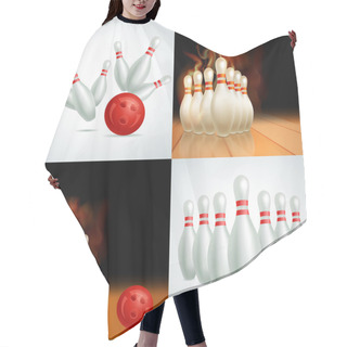 Personality  Bowling Balls Vector Set Hair Cutting Cape