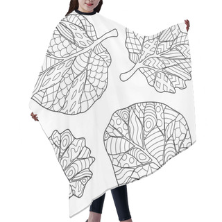 Personality  Coloring Book Page With Four Leaves On White Background Hair Cutting Cape