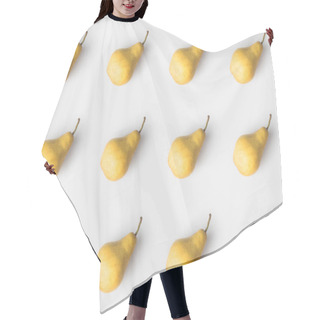 Personality  Pattern Of Delicious Pears Isolated On White Hair Cutting Cape