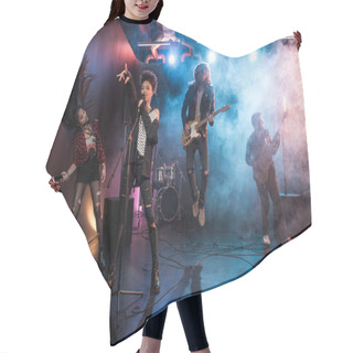 Personality  Rock Band On Stage  Hair Cutting Cape