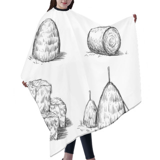 Personality  Hay Bale Farm Drawing Sketch Hair Cutting Cape