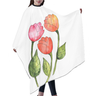 Personality  Floral Bouquet Of Tulips Hair Cutting Cape