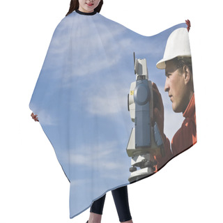 Personality  Behind Theodolite Hair Cutting Cape