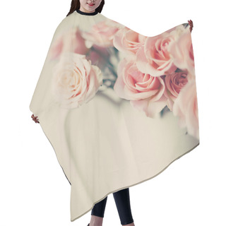 Personality  Pink Roses In Vintage Vase Hair Cutting Cape