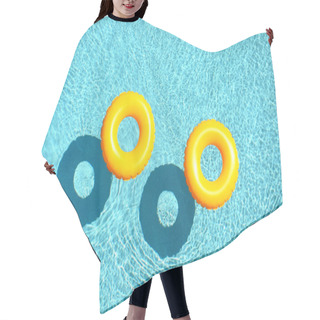 Personality  Two Yellow Pool Floats Hair Cutting Cape