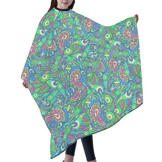 Personality  Vector Abstract Doodle & Paisleys Pattern Hair Cutting Cape