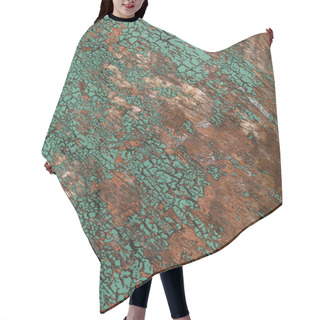 Personality  Green And Red Wooden Rusty Surface. Hair Cutting Cape