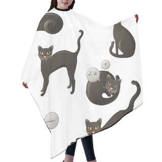 Personality  Black Cat Hair Cutting Cape